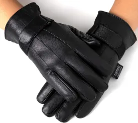 Alpine Swiss Mens Gloves Dressy Genuine Leather Warm Thermal Lined Wrist Strap