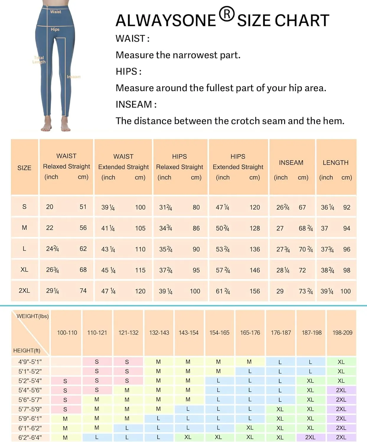 ALWAYSONE Yoga Leggings for Women High Waisted Tummy Control Yoga Pants Workout Leggings with Pockets Athletic Sports Gym