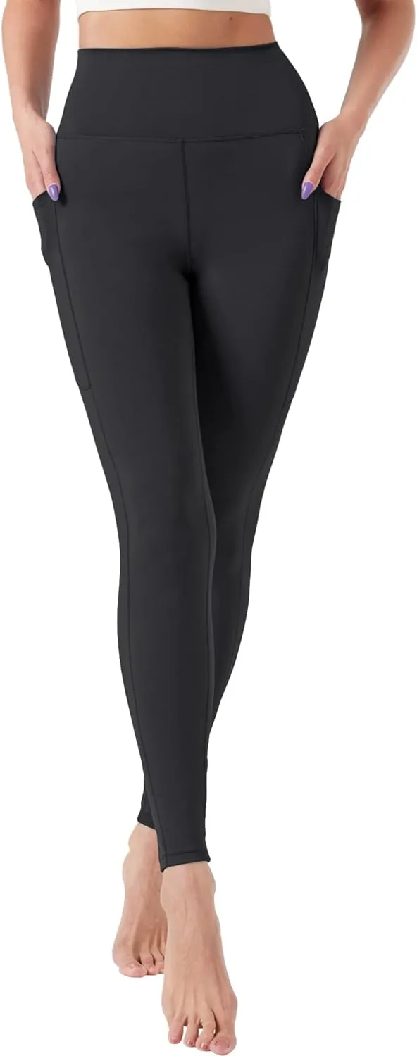 ALWAYSONE Yoga Leggings for Women High Waisted Tummy Control Yoga Pants Workout Leggings with Pockets Athletic Sports Gym