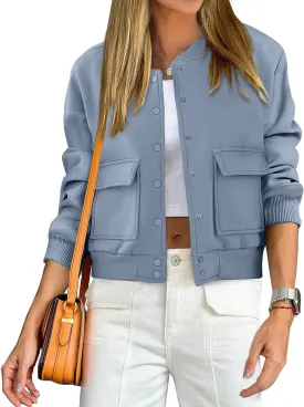 ANRABESS Women Cropped Bomber Jacket 2025 Fashion Casual Trendy Varsity Y2k Jackets