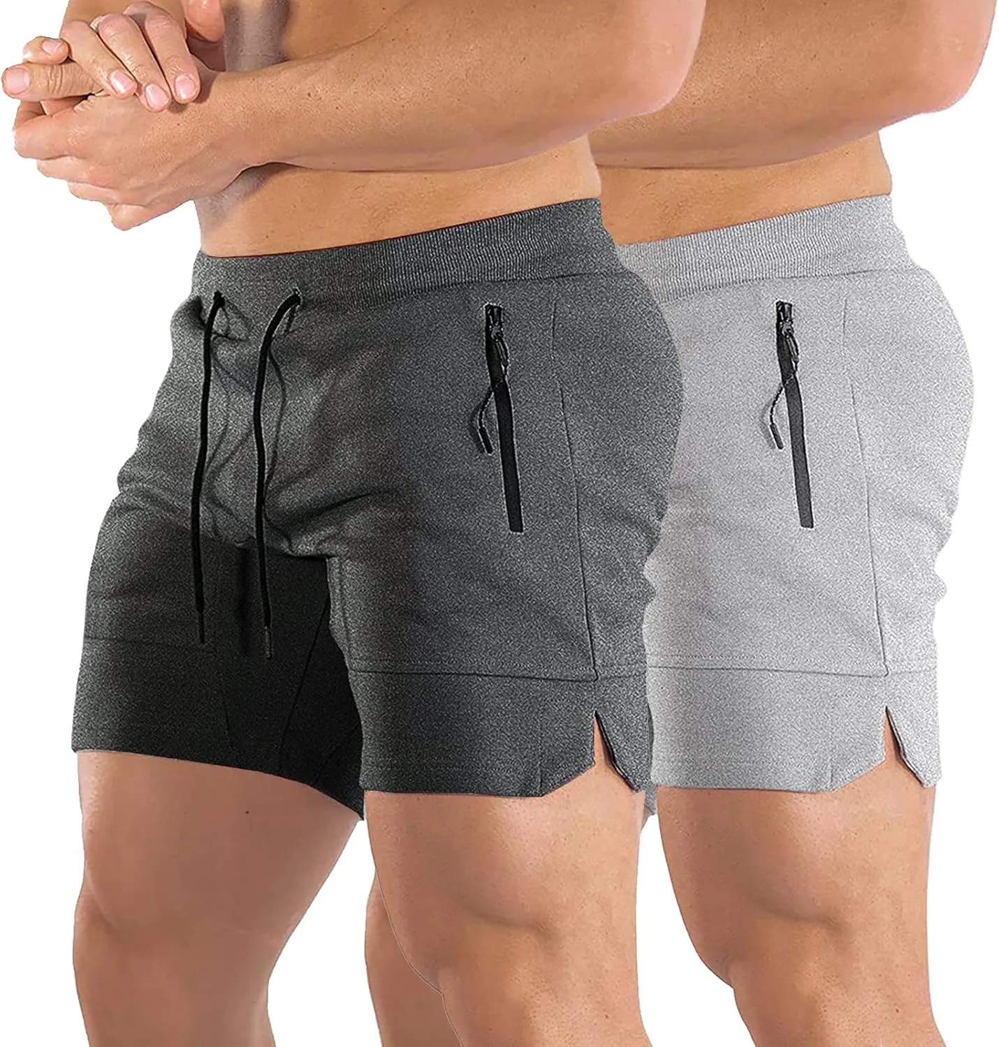 BUXKR Mens Workout Shorts 5 Inch Quick Dry Gym Shorts for Men Athletic Running Shorts with Zipper Pockets