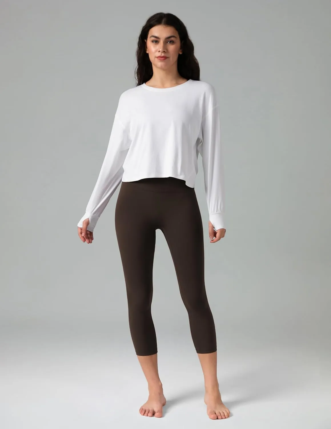 Colorfulkoala Dreamlux No Front Seam Leggings for Women High Waisted Capris 21" Inseam Yoga Pants