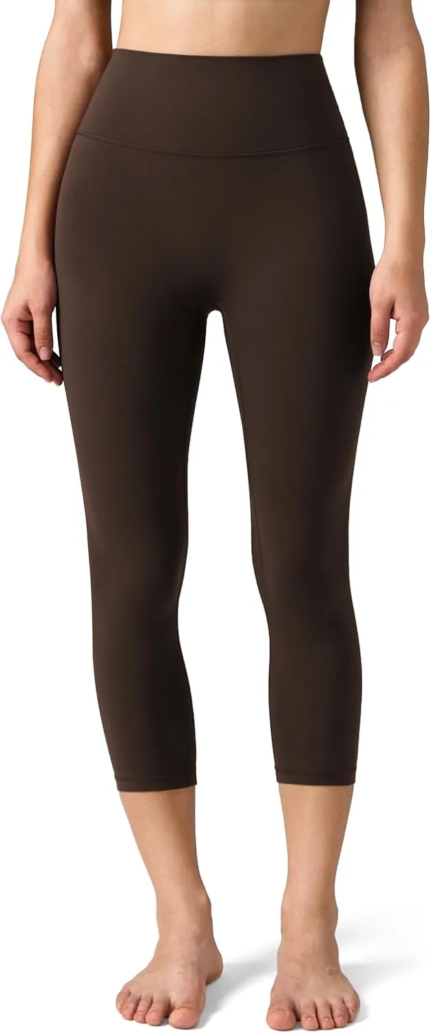 Colorfulkoala Dreamlux No Front Seam Leggings for Women High Waisted Capris 21" Inseam Yoga Pants