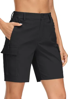MAGCOMSEN Women's Hiking Cargo Shorts Quick Dry Lightweight 7 Inch Golf Athlectic Casual Trendy Shorts with 5 Pockets