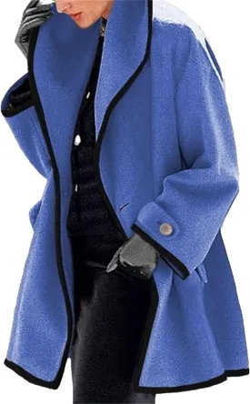 Maiyifu-GJ Womens Wool Blend Coat Single Breasted Trench Jackets with Hood Winter Casual Shawl Collar Overcoat Outerwear