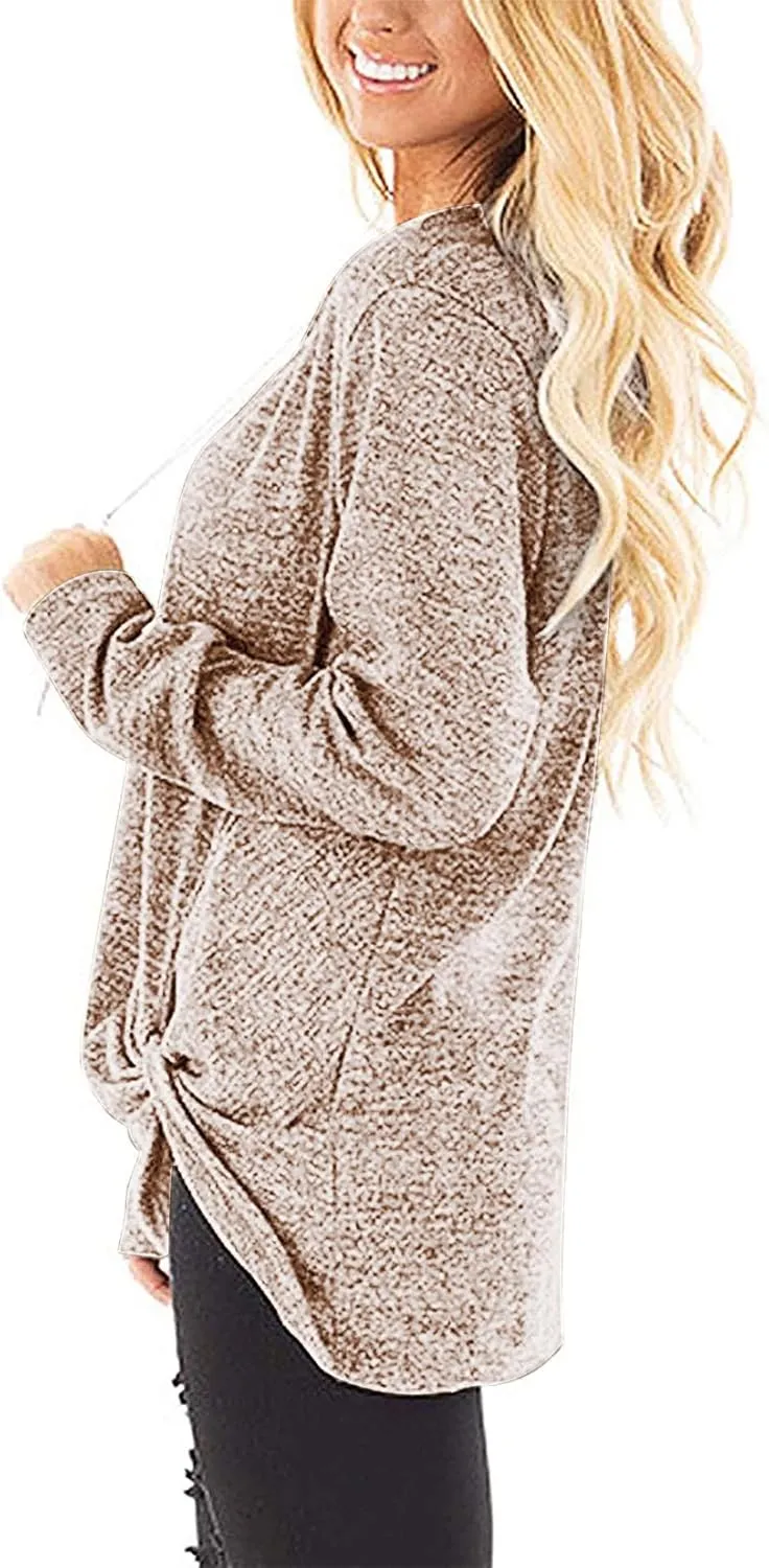 NIASHOT Womens Long Sleeves Tops V Neck Casual Fall Sweaters Shirts