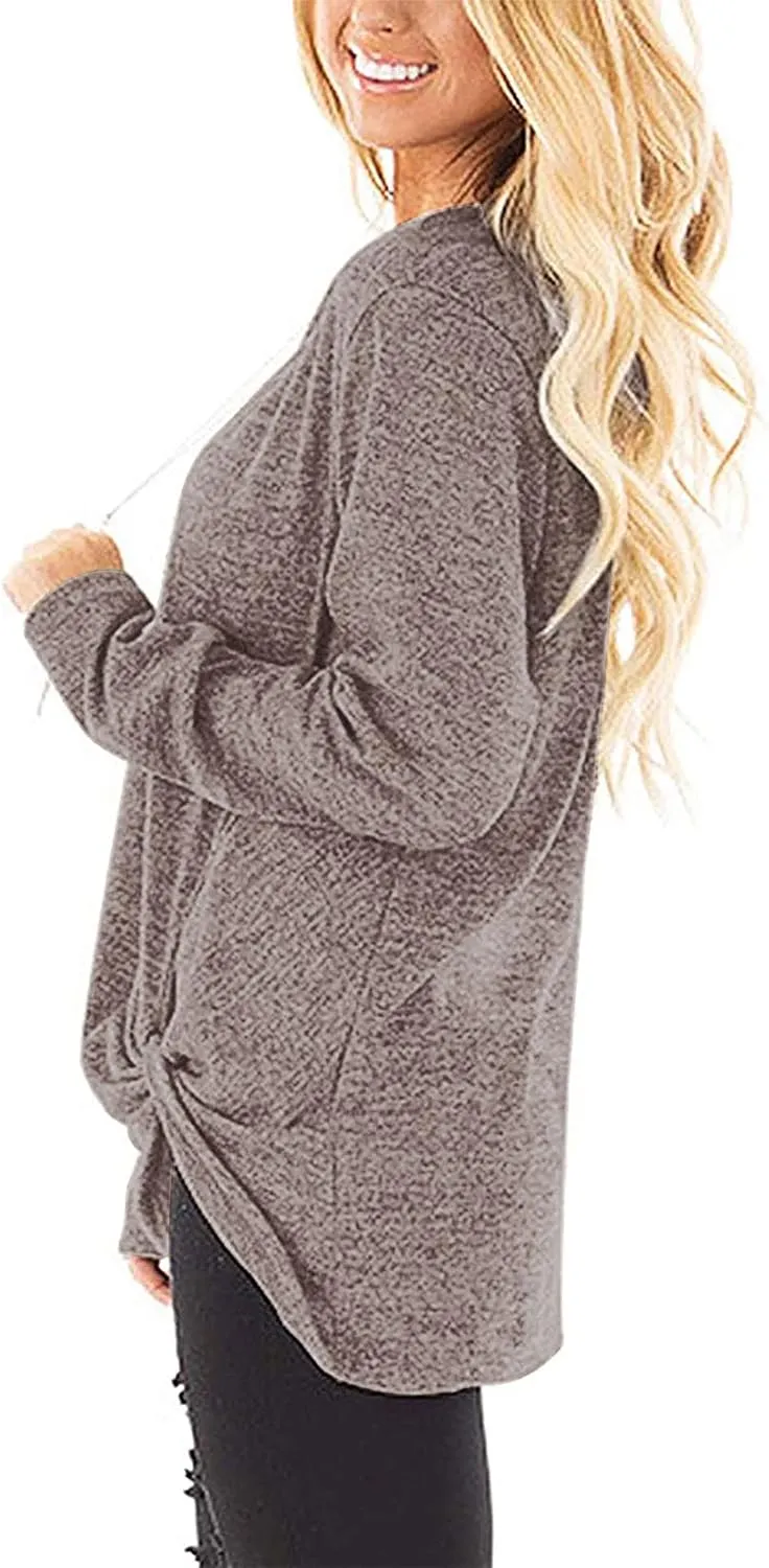 NIASHOT Womens Long Sleeves Tops V Neck Casual Fall Sweaters Shirts