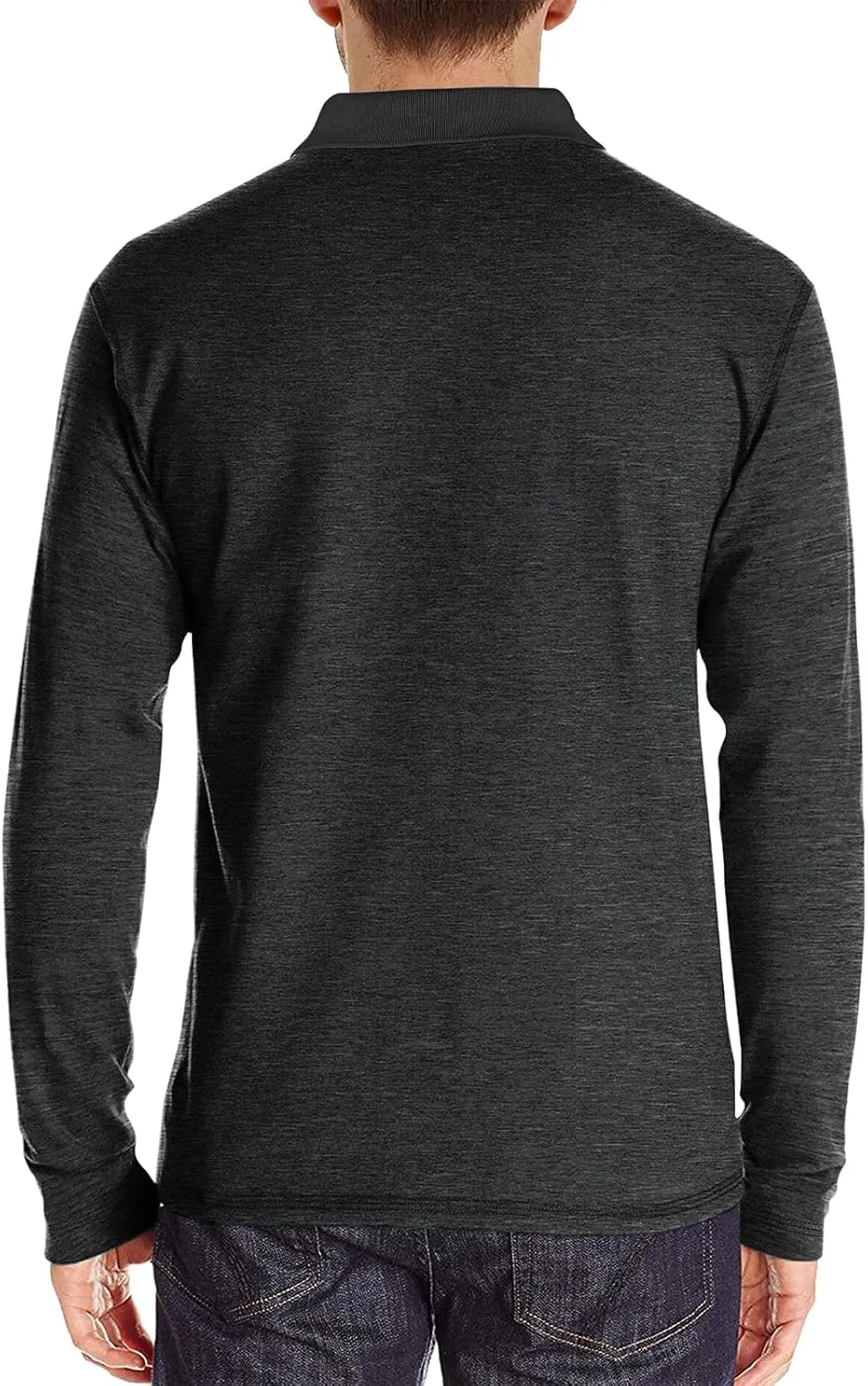 PrettyGuide Men's Long Sleeve Polo Shirts Lightweight Casual Button Polo T Shirt Basic Golf Shirt with Pocket