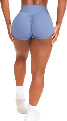 Scrunch Butt Gym Shorts High Waisted Workout Biker Shorts Running Athletic Booty Shorts for Women Black
