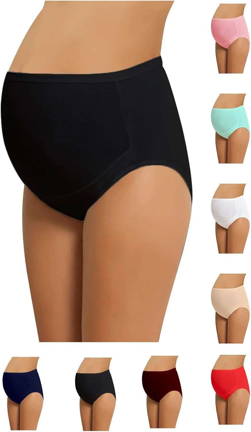 Women's Plus Size Maternity Panties High Cut Cotton Over Bump Underwear Brief - Sizes Small to XXX-Large