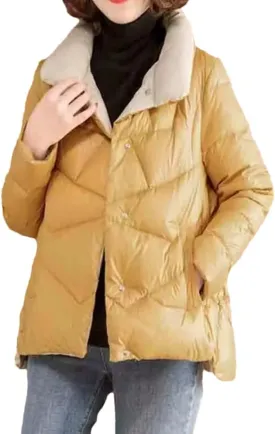 Women's Stand Collar Cotton Padded Jacket Short Slim-Fit Parkas Jacket Clothes Women Buttons Jacket